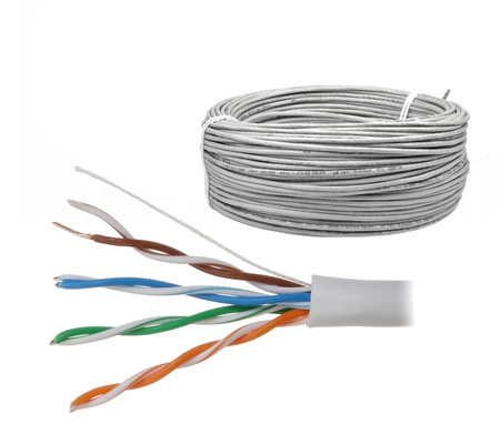 KABEL SIECIOWY SKRĘTKA UTP KAT.5E MIEDŹ 50 mb